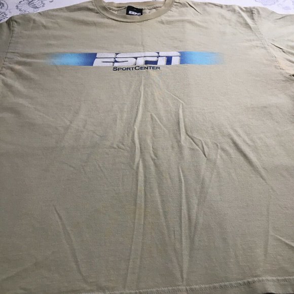 #58 Espn Sportscenter Beige T-Shirt Men's size 2XL black label game day - Picture 1 of 11